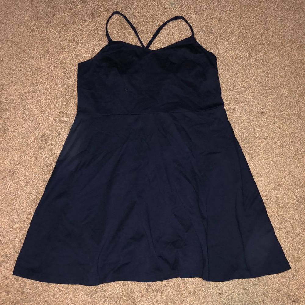 Old Navy XXL navy blue skater flowy dress